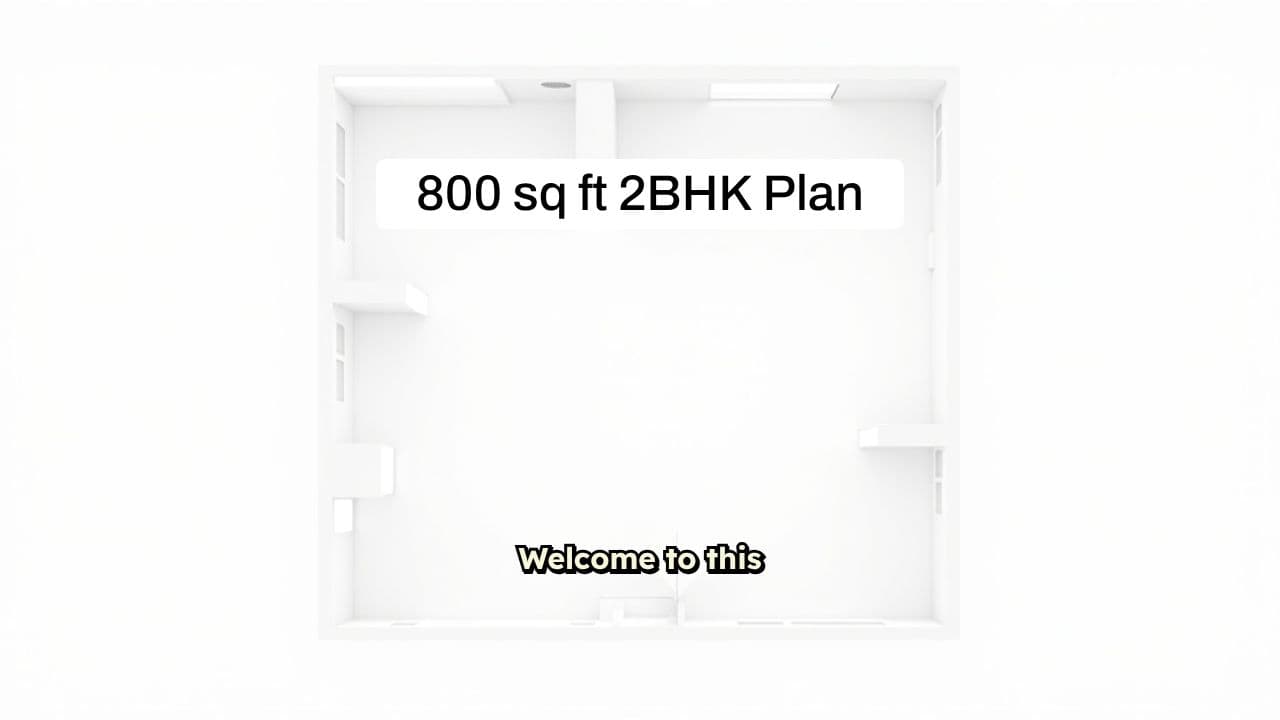 800 sq ft 2BHK Blueprint Walkthrough