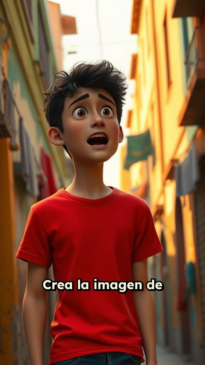 Joven Cantante en Barrio Pobre