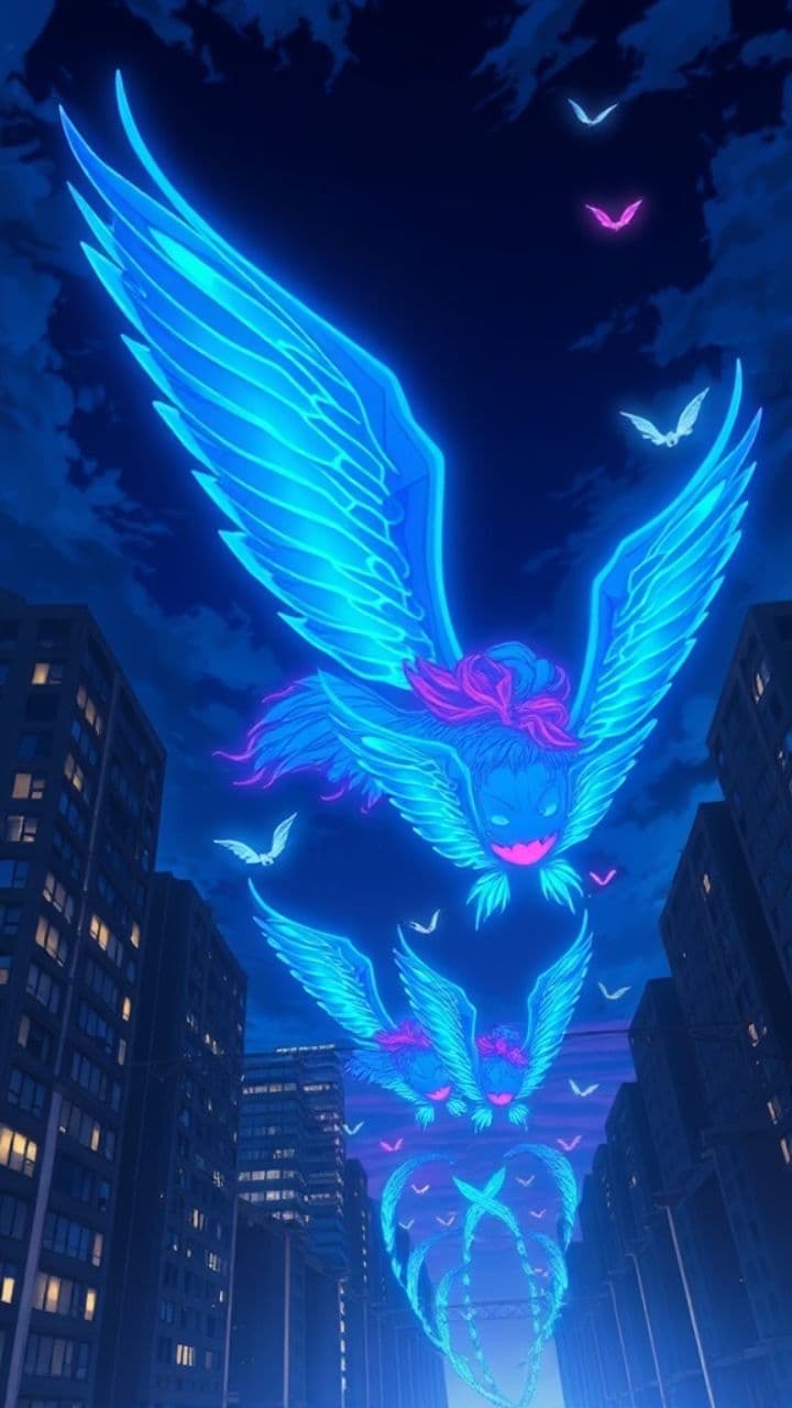 Neon Butterflies in the Night