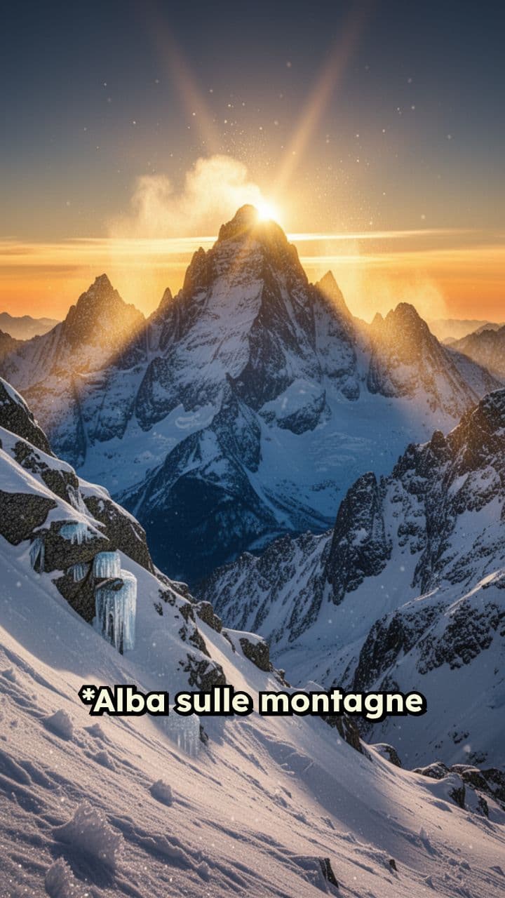Alba dorata sulle vette innevate