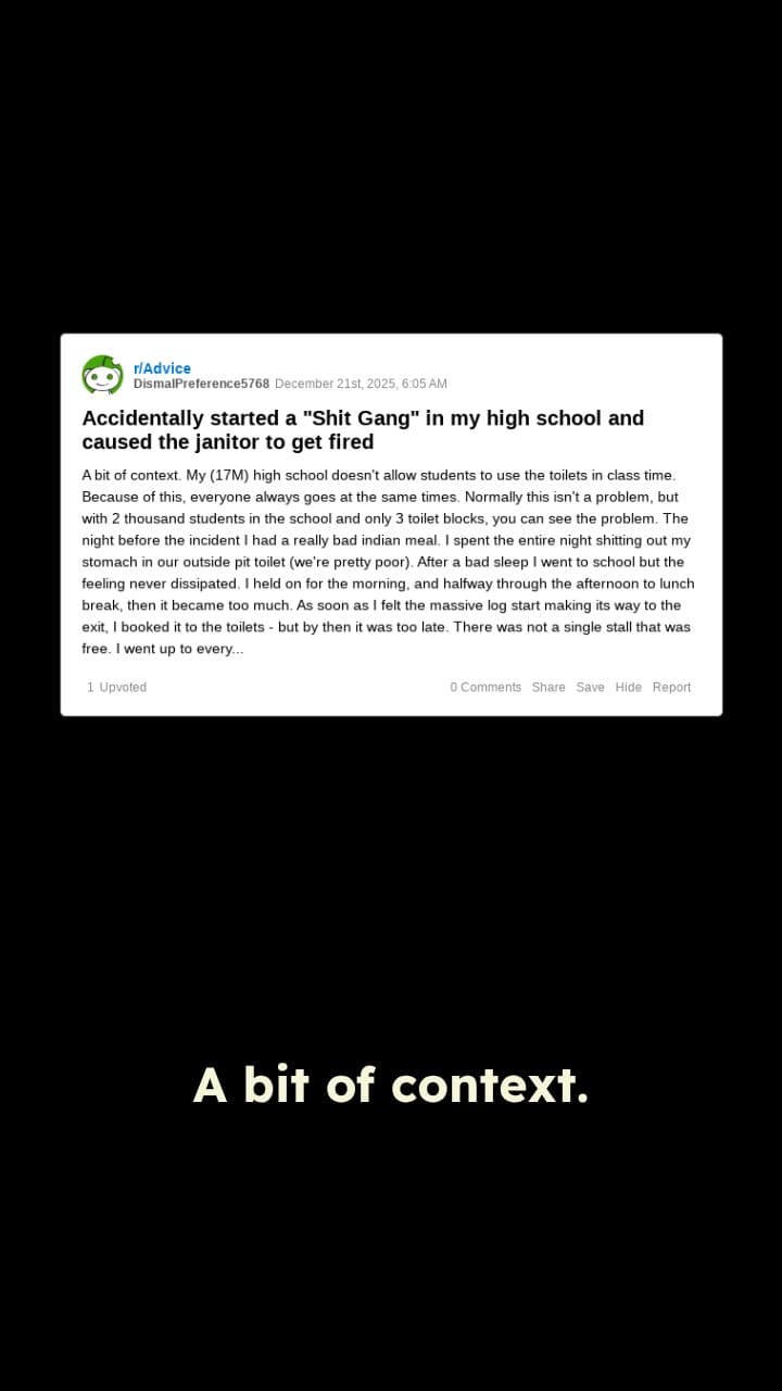 Suspended After Toilet Breakdown