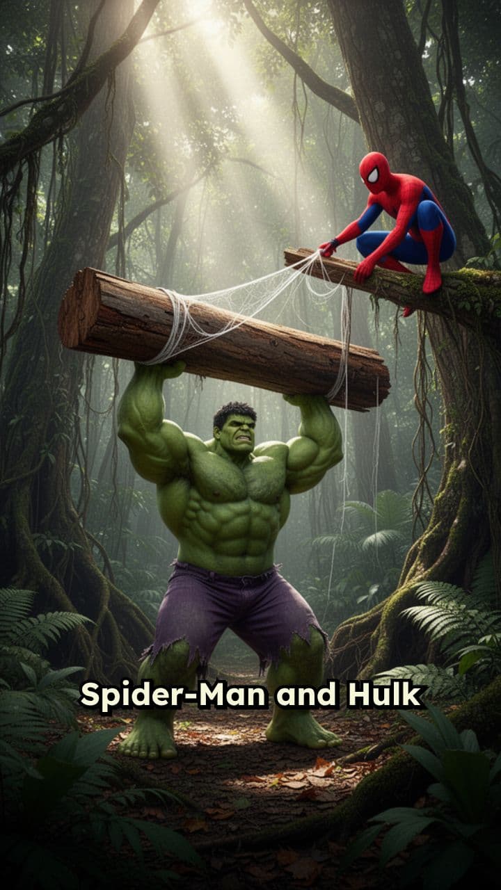 Spider-Man and Hulk vs Jungle Snake