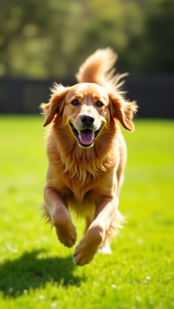 Golden Retriever Sprinkler Surprise