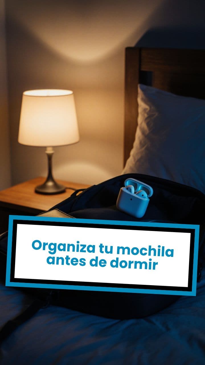 Organiza tu mochila antes de dormir