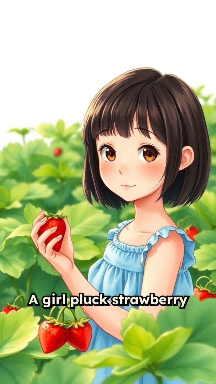 Strawberry Picking Girl