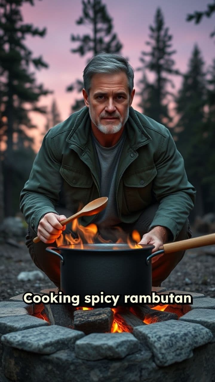 Spicy Rambutan Noodles Over Open Fire