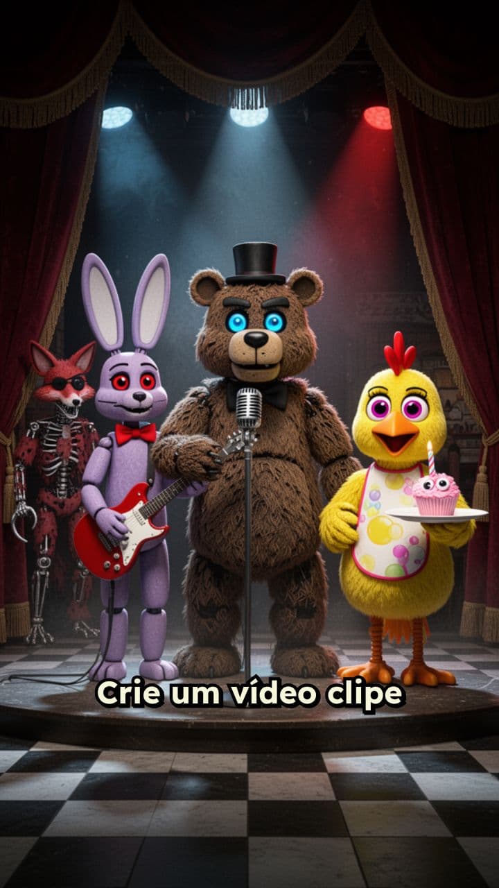 Videoclipe com Personagens de FNAF