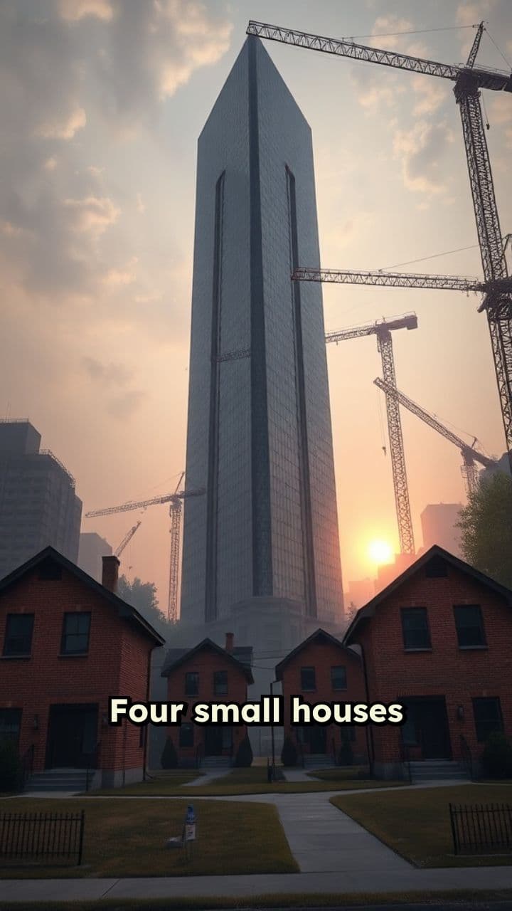 Skyscraper Swallows Small Homes in North York