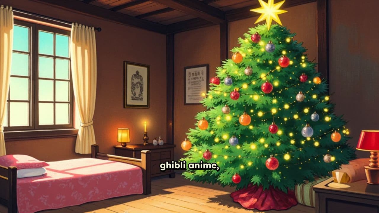 Cozy Ghibli Christmas Scene