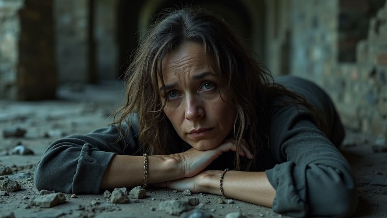 Bouleversée, geignant presque