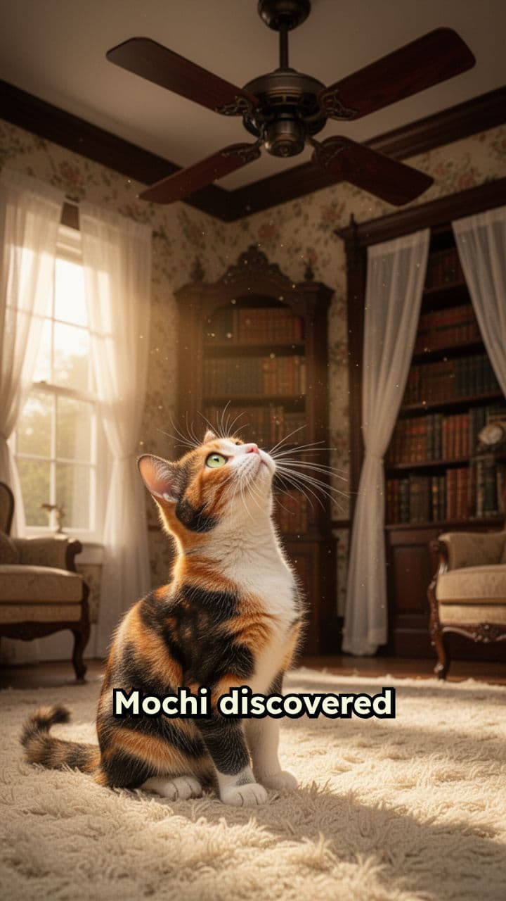 Mochi and the Ceiling Fan Portal