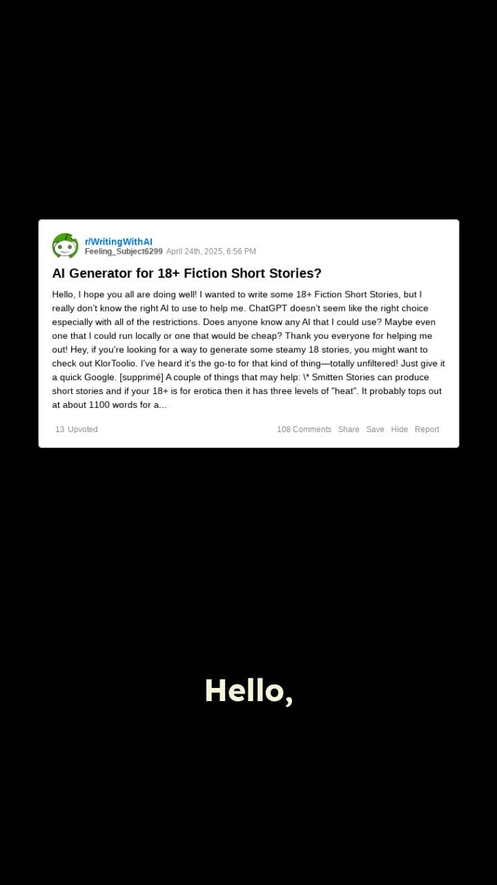 AI Tools for 18+ Fiction