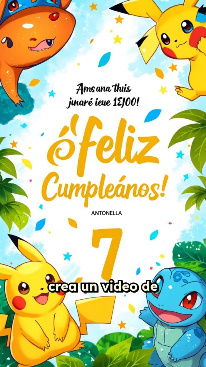 Cumpleaños de Antonella con Pokémon