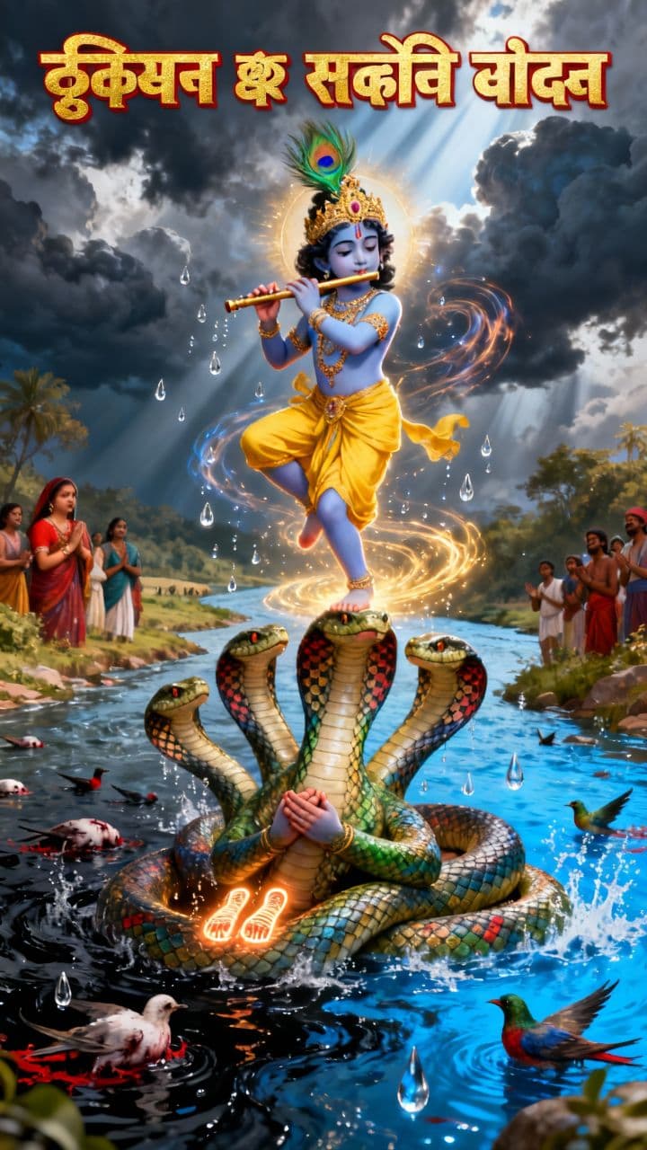 कृष्ण और कालिया नाग का युद्ध