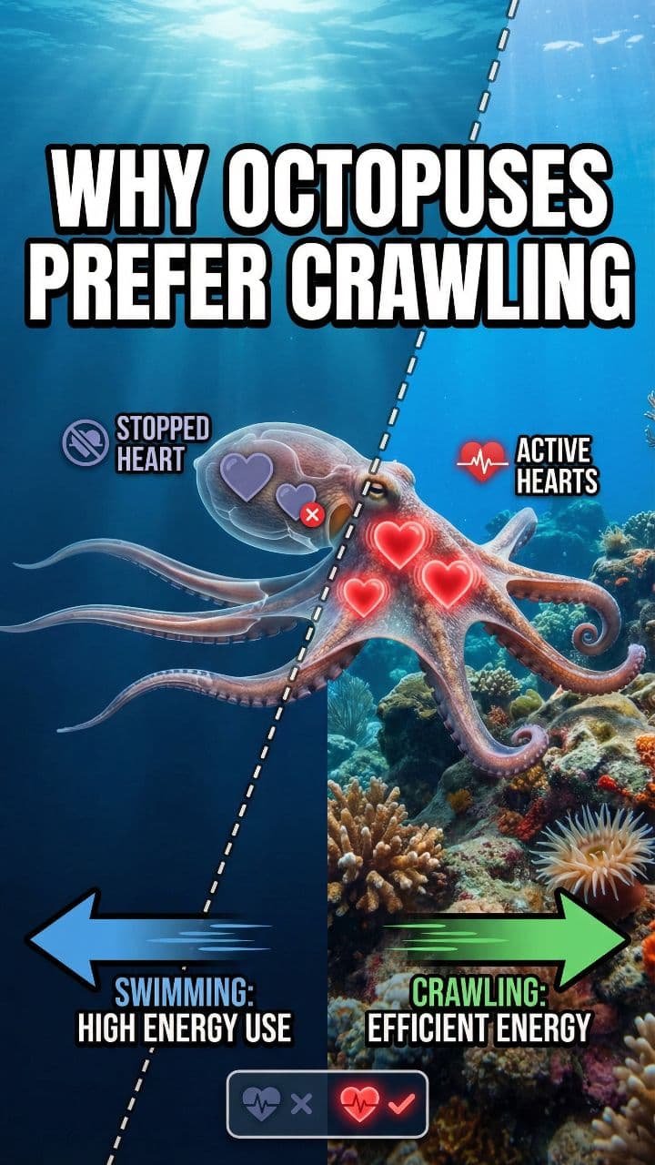 Why Octopuses Prefer Crawling #didyouknow #sciencefacts #animalfacts #oceanfacts #biologyfacts #mindblowingfacts #factsdaily #learnontiktok #weirdscience