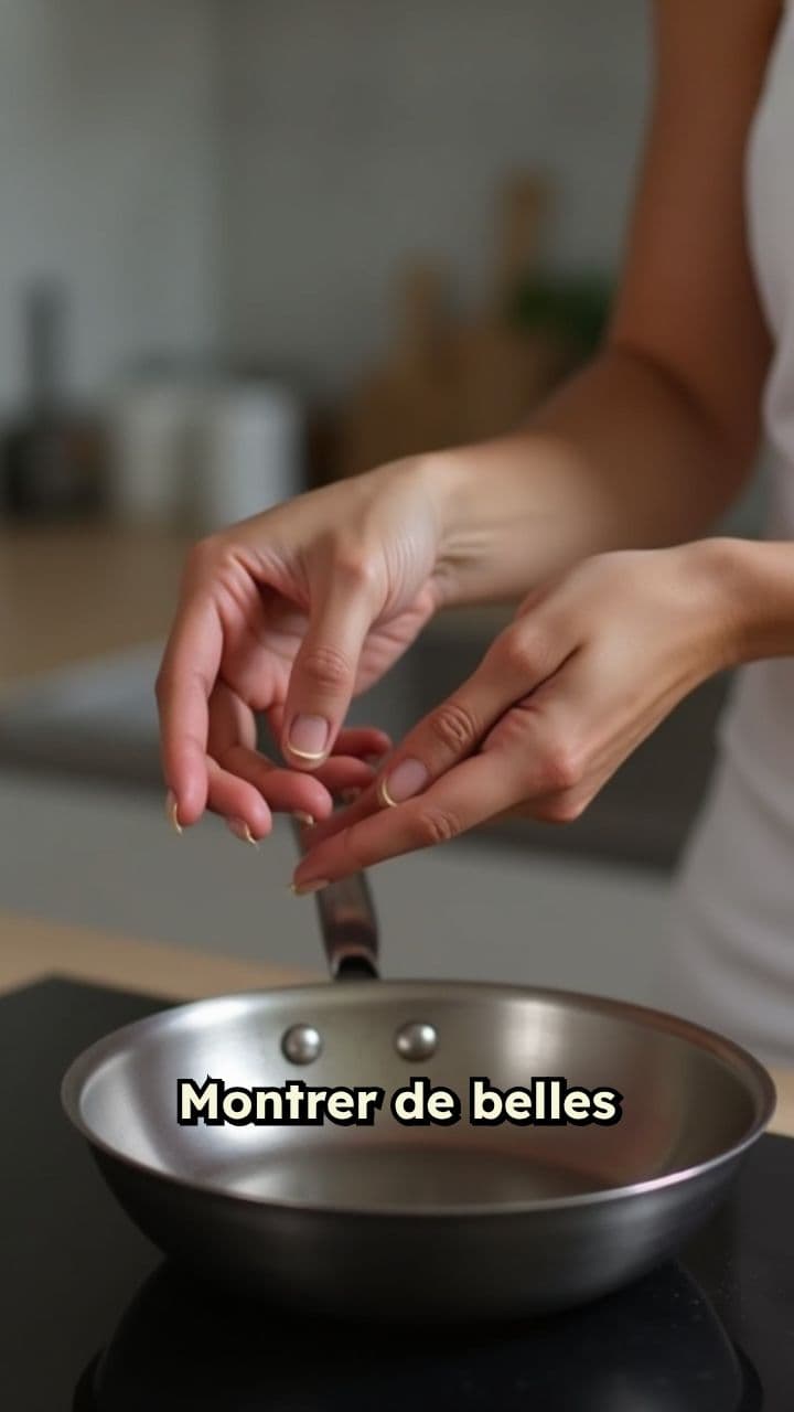 Mains élégantes en cuisine