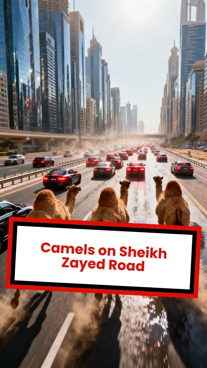 Camels on Sheikh Zayed Road