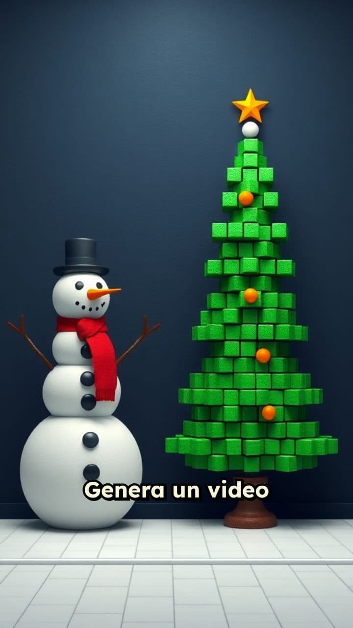 Tarjeta Navideña 8-bit Pixel Art