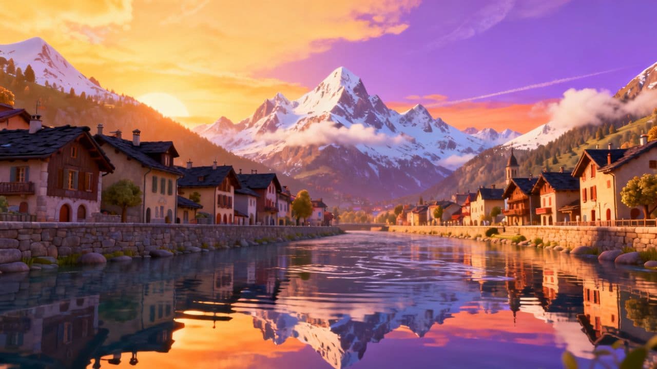 #7760-A Sunset in Sallanches