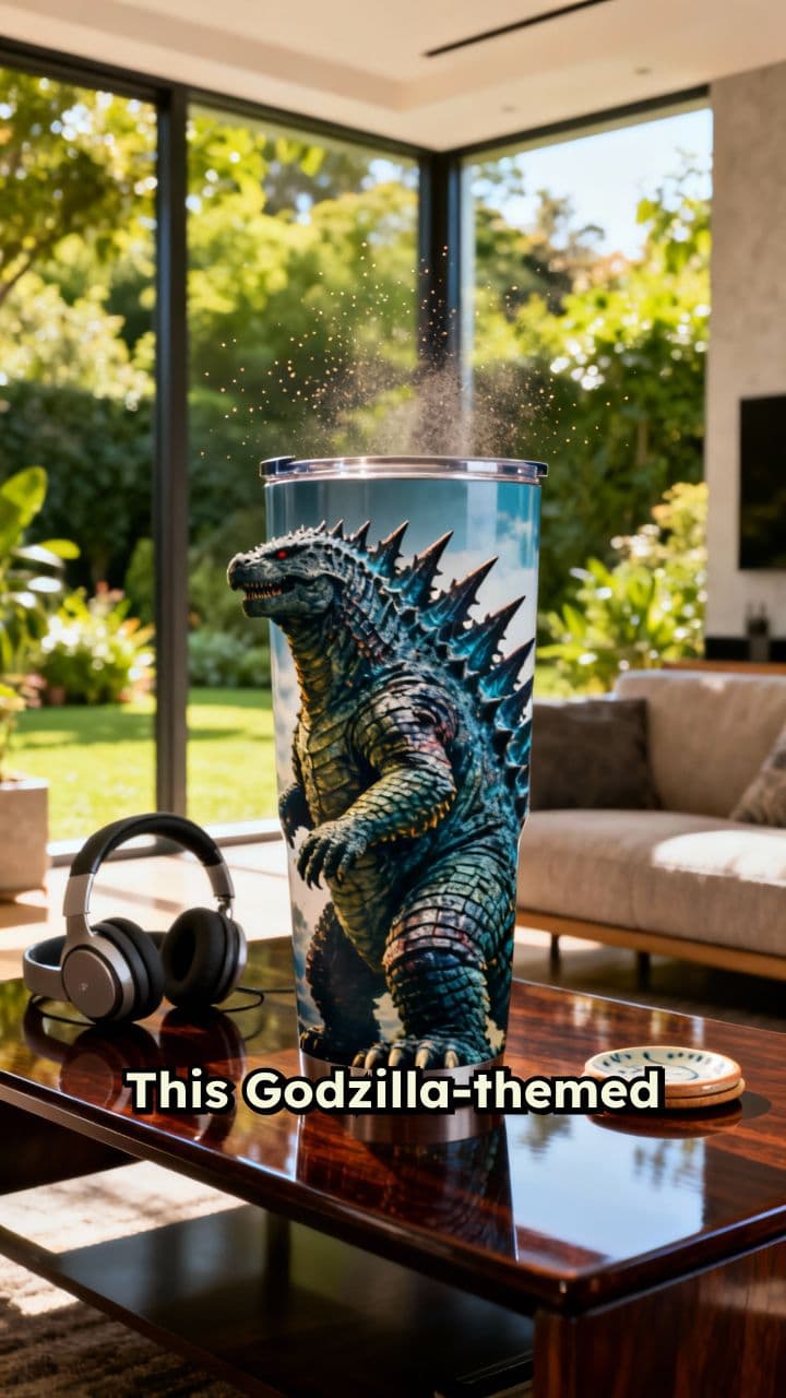 Godzilla Comic-Style Insulated Tumbler