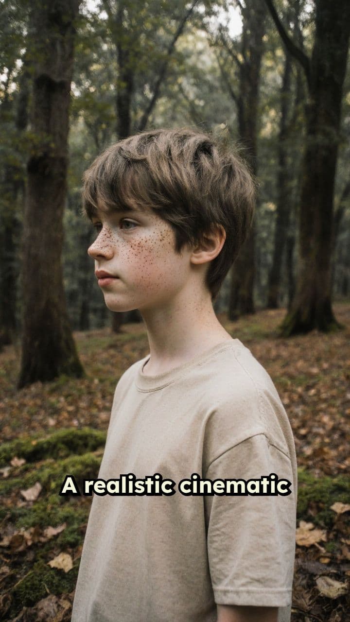 Serene Forest Walk Cinematic Portrait