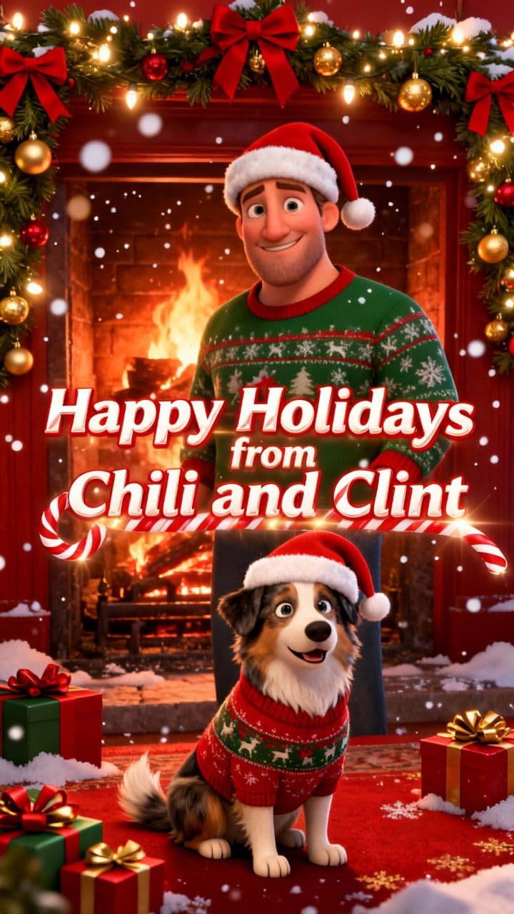 Happy Holidays from Chili and Clint