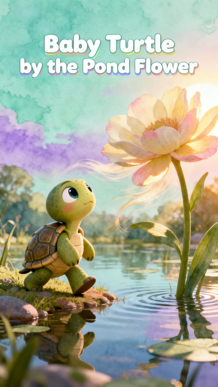 Baby Turtle by the Pond Flower