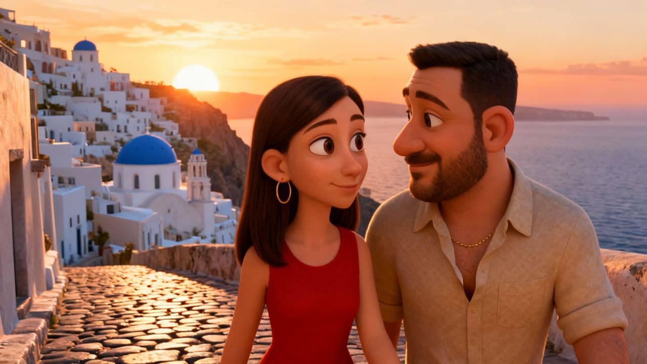 Santorini Sunset Romance