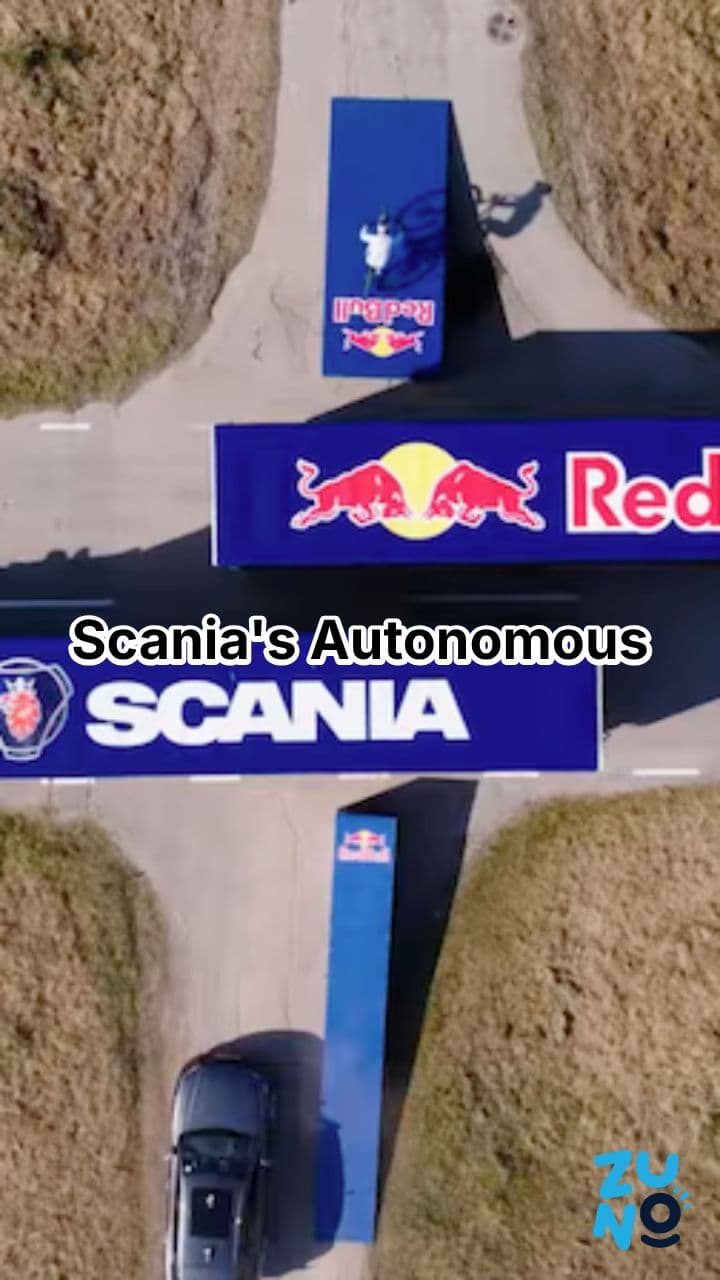 Scania's Trucks Complete Biker Jump Challenge