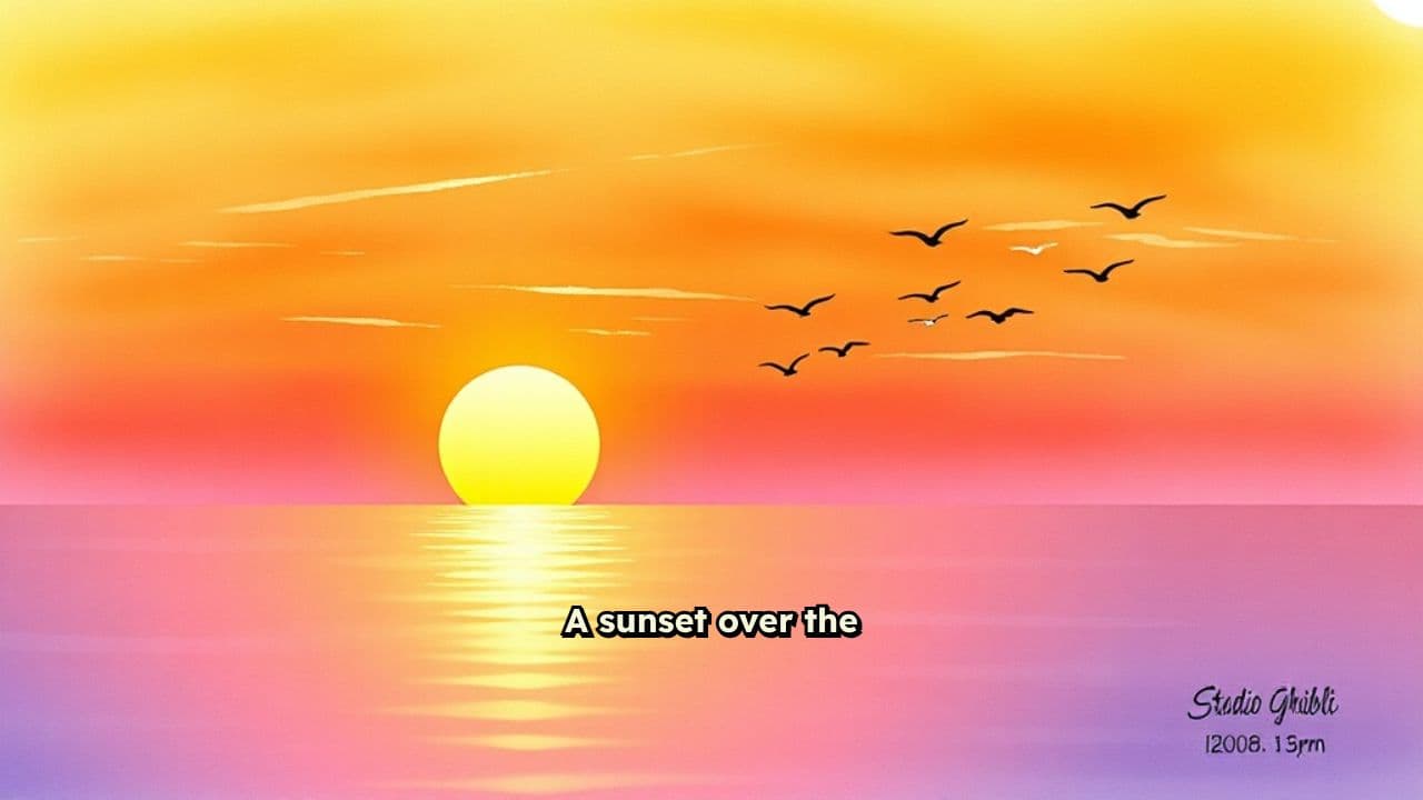 Ocean Sunset with Birds