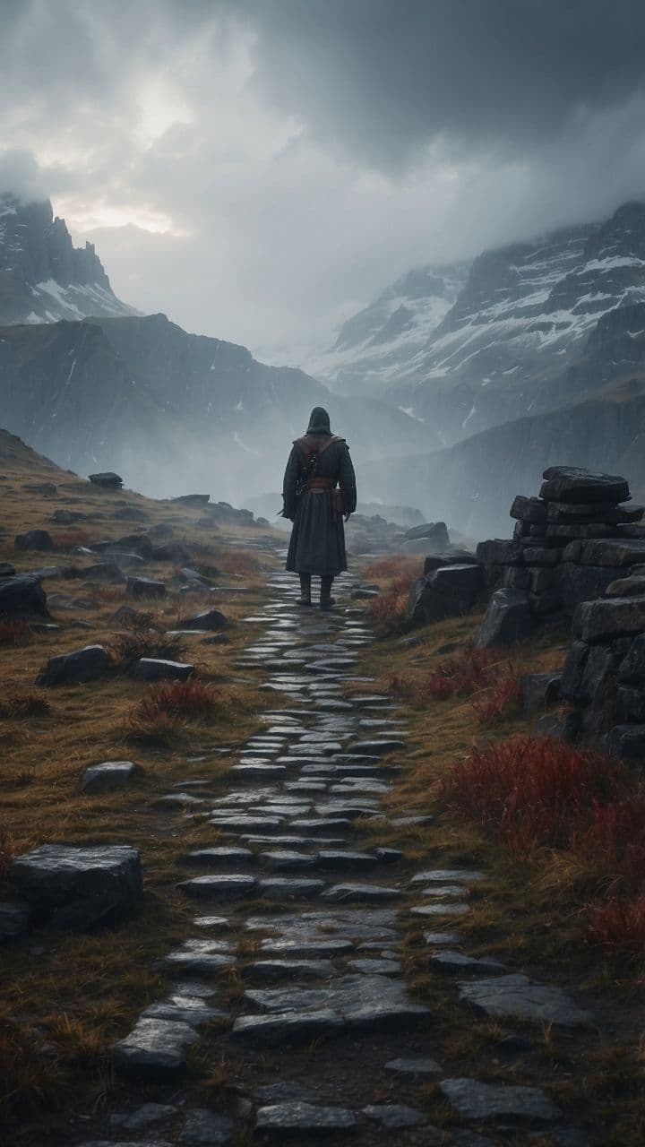 Mountain Path in Rain