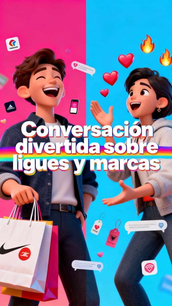 Conversación divertida sobre ligues y marcas