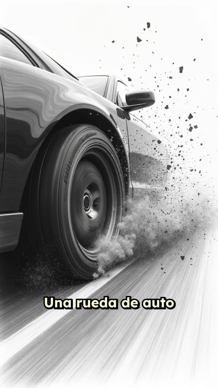 Rueda reventada en la autopista