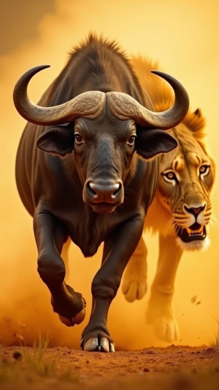 Lion vs. Buffalo: Apex Showdown