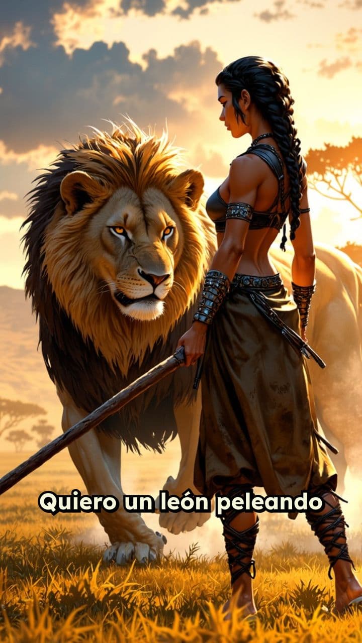 León contra mujer fuerte