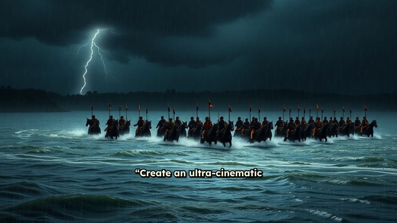 Sikh Warriors Crossing a Stormy River