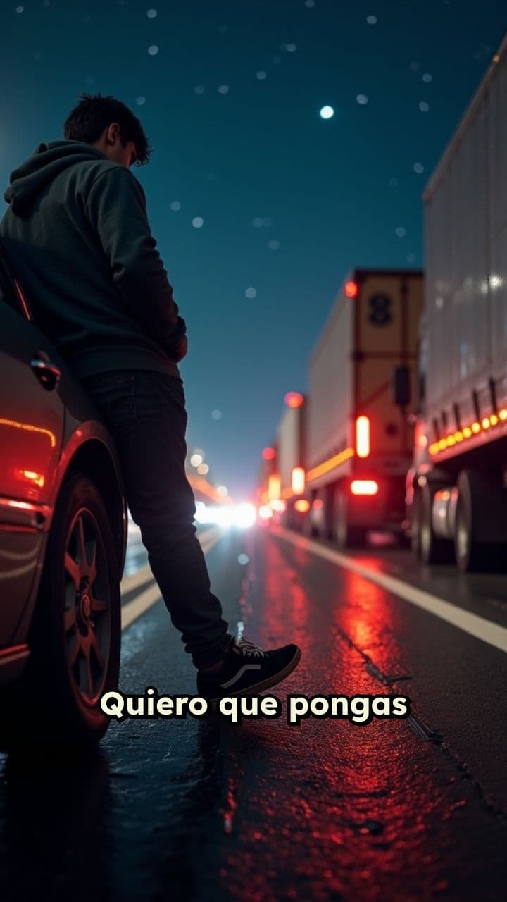 Fogata nocturna en el embotellamiento