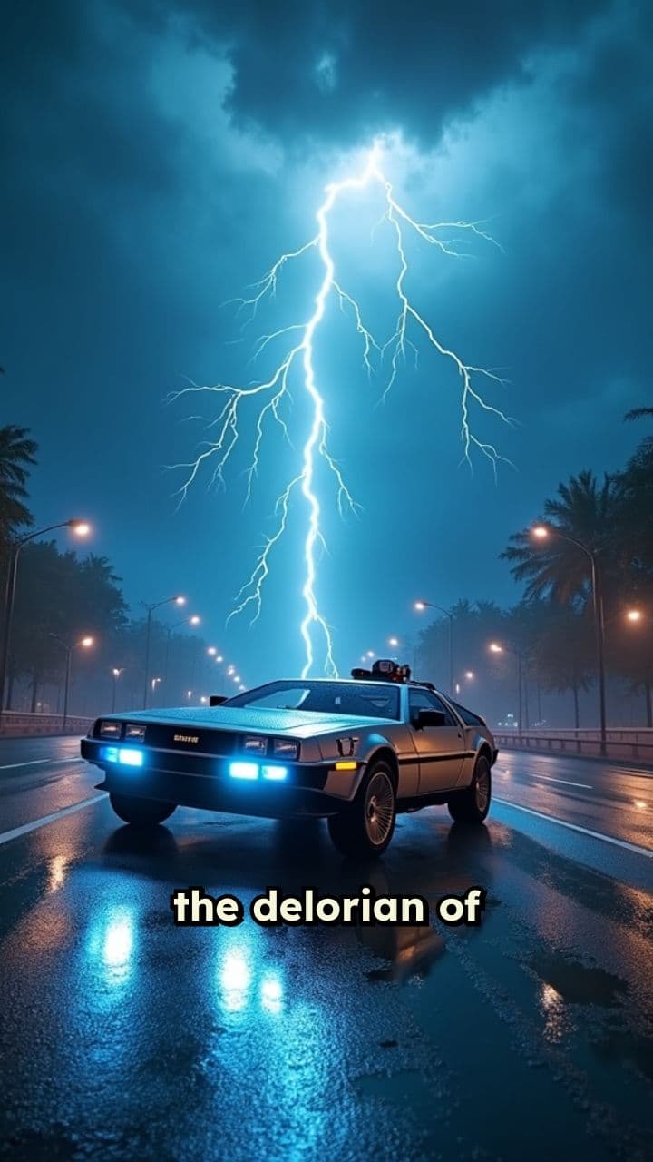 El DeLorean y el rayo en el aire