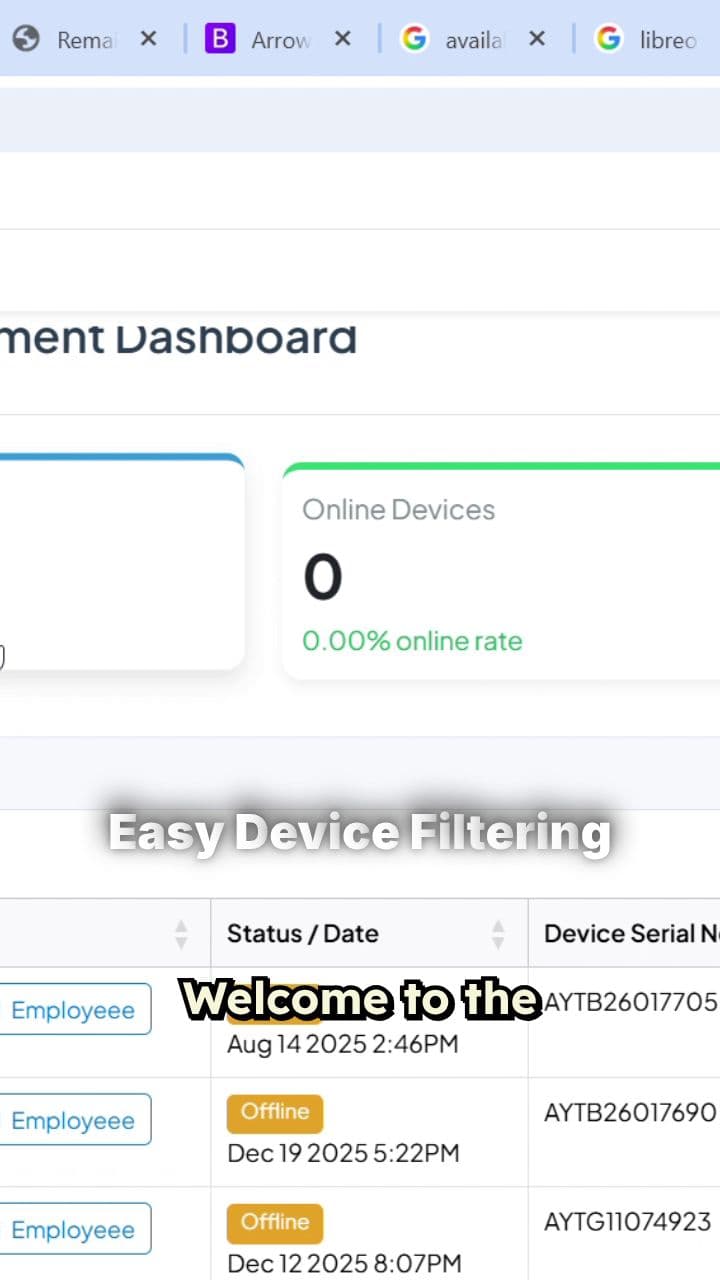 Device Management Dashboard Overview