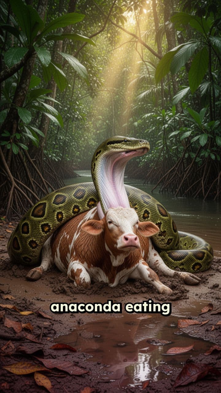 Anaconda Eating a Cow