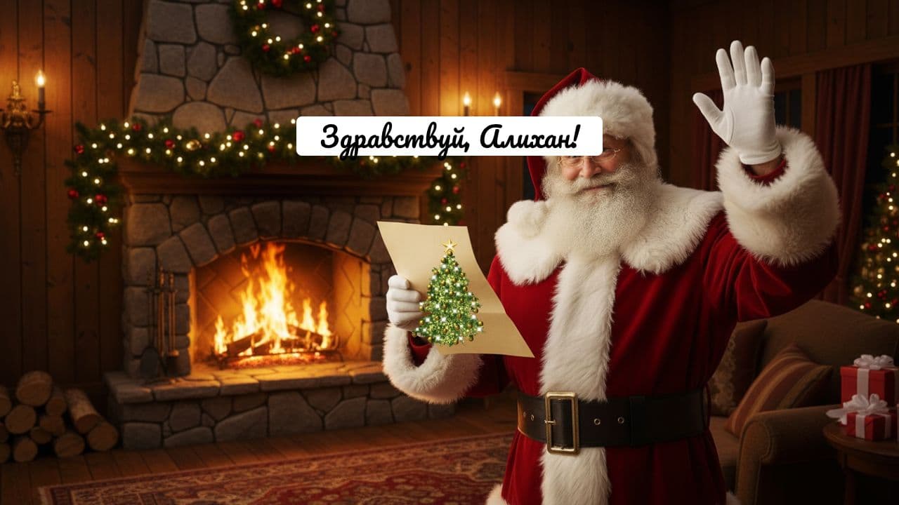Поздравление от Деда Мороза для Алихана