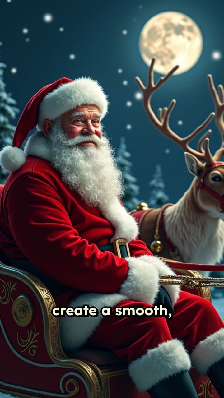 Santa’s Sleigh Glides Across Night Sky