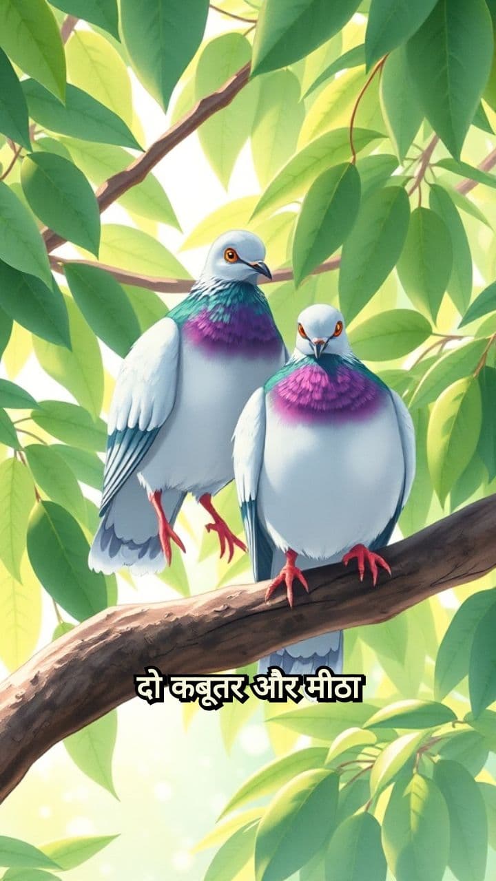 Two Pigeons and the Sweet Mango