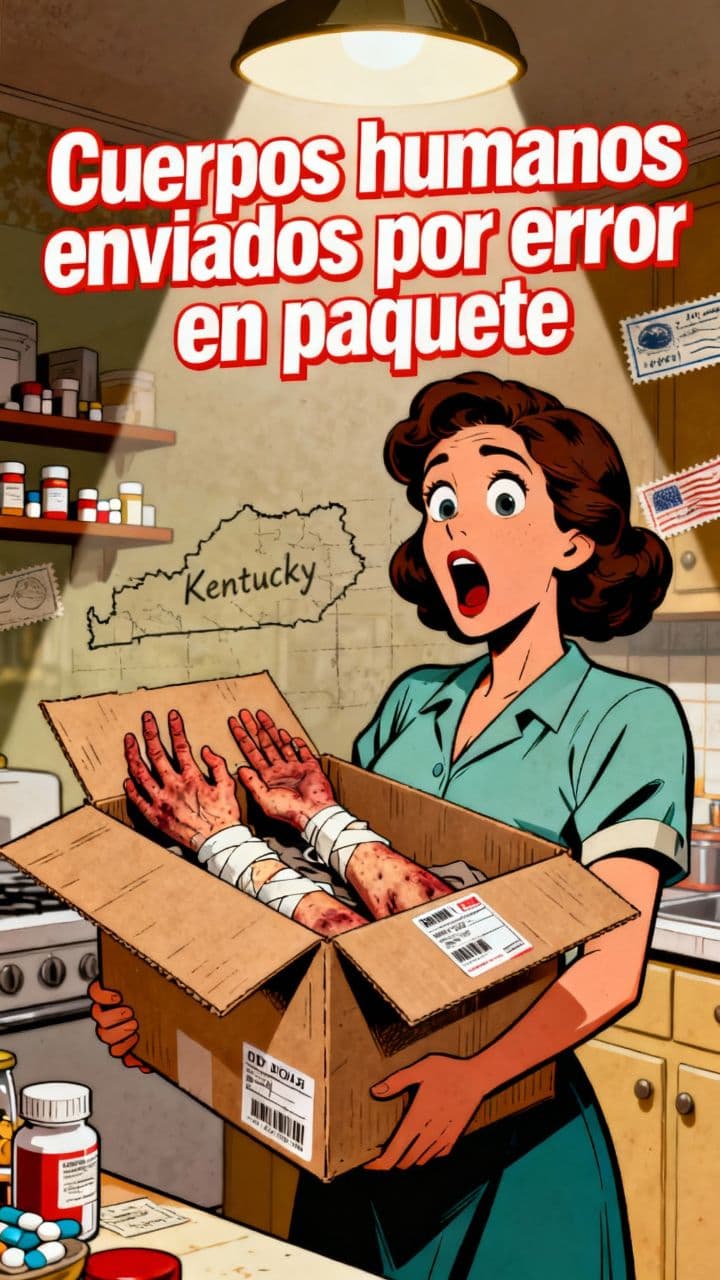 Cuerpos humanos enviados por error en paquete