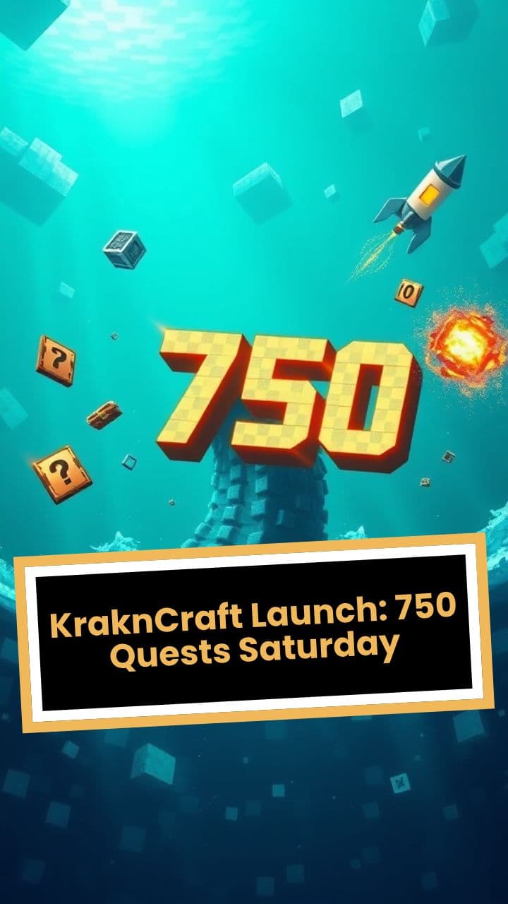 KraknCraft Launch: 750 Quests Saturday