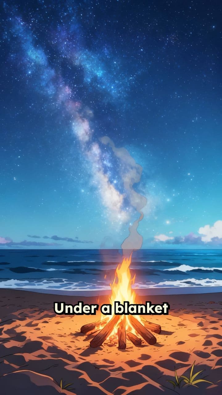 Night Sky Embrace: Campfire Serenity