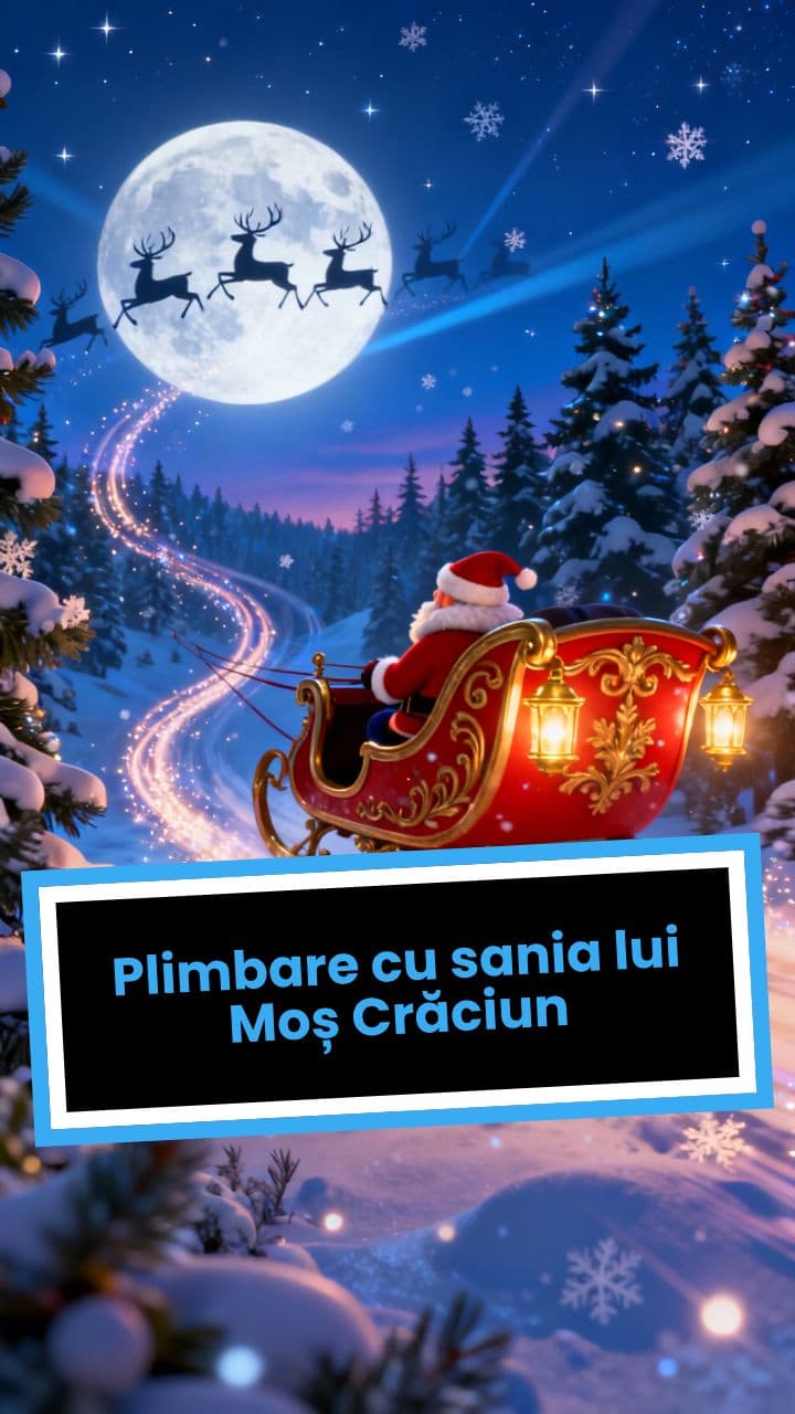 Plimbare cu sania lui Moș Crăciun