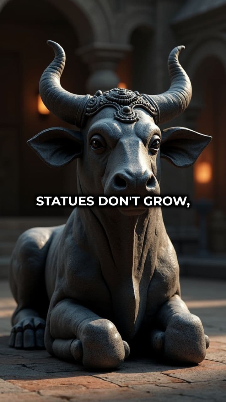 Mysterious Growing Nandi Statue in India