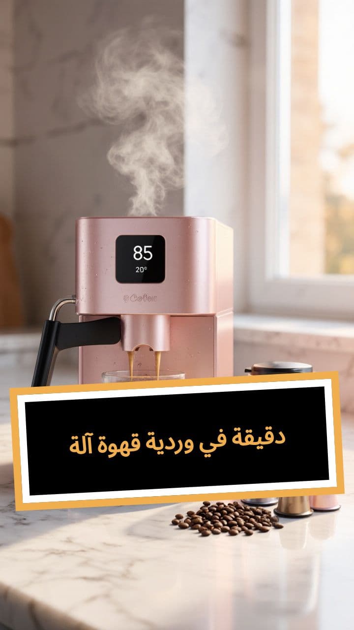 آلة قهوة وردية في دقيقة
