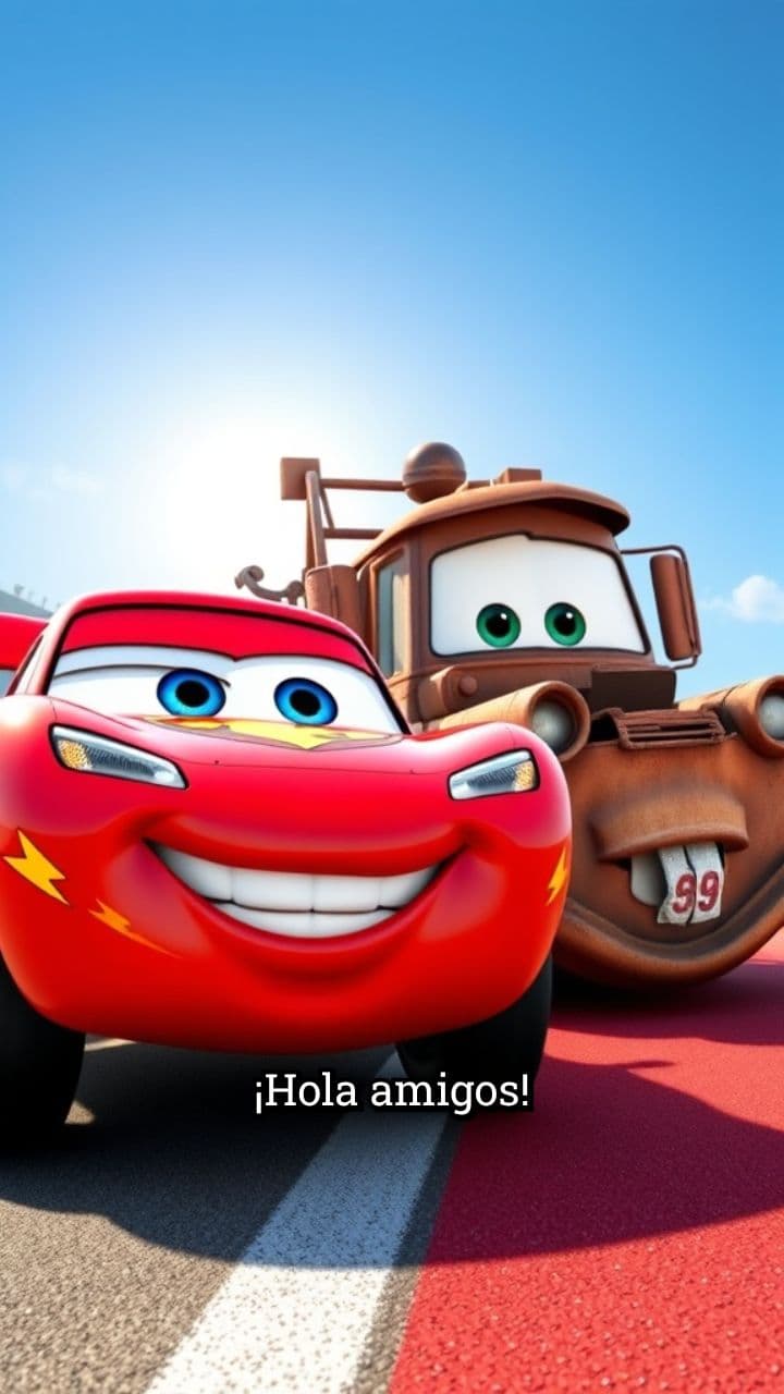 Invitación de Cumpleaños con Rayo McQueen y Mate